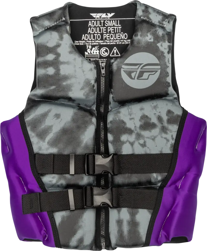 Gray and purple women’s neoprene floatation vest 221-30420M for safe swimming fun