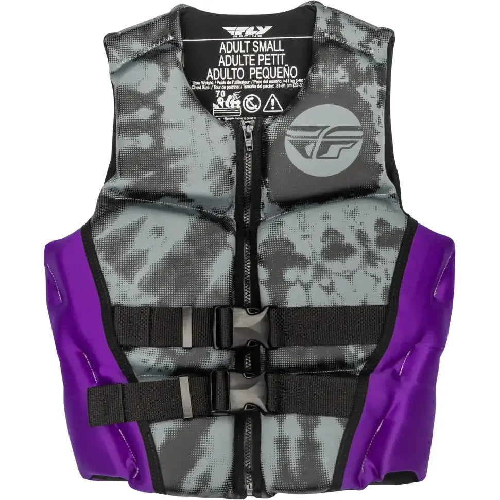 221-30420S Wmn’s Neoprene Flotation Vest Purple/Grey/Black Sm - Women’s Floatation