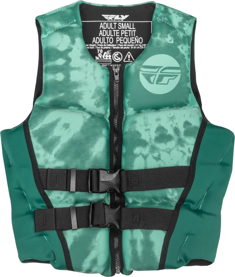 Green women’s neoprene flotation vest 221-30421M for buoyant, comfy wear