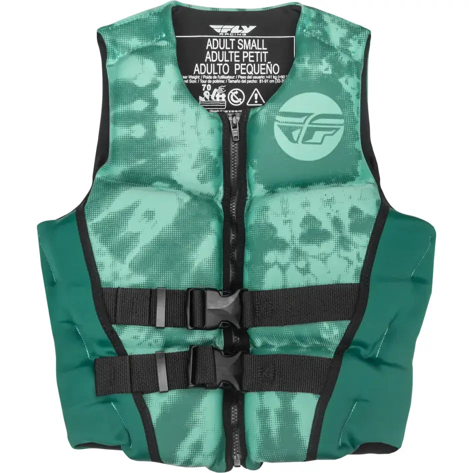 Green women’s neoprene flotation vest 221-30421M for buoyant, comfy wear