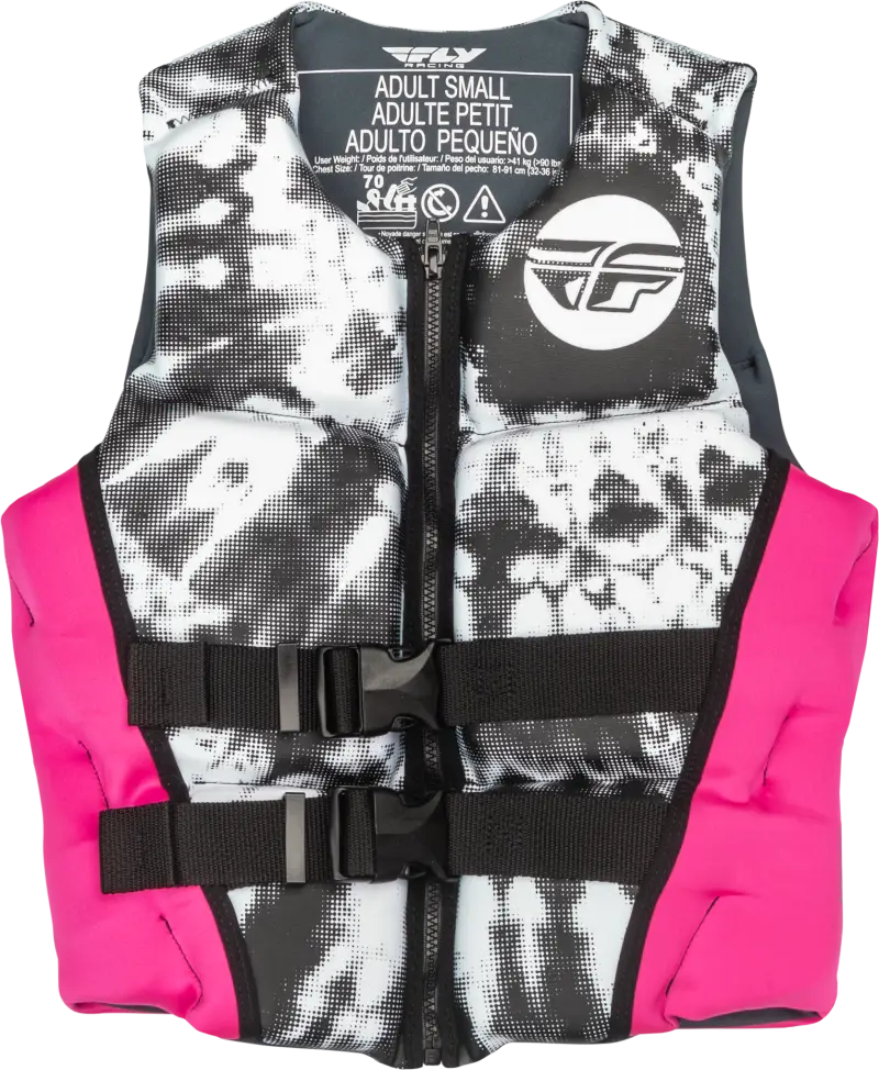 221-30422XS Wmn’s Neoprene Flotation Vest Neon Pink/White/Black Xs - Women’s Floatation