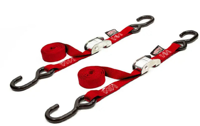 22261 Powertye Tie-Down Cam S-Hook 1"X5.5' Red Pair 