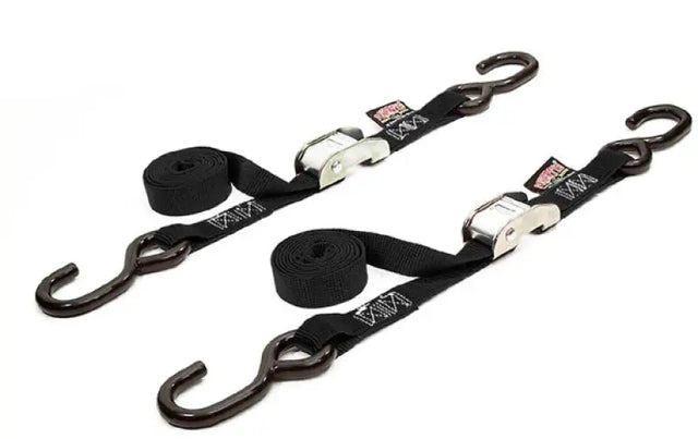 22262 Powertye Tie-Down Cam S-Hook 1"X5.5' Black Pair 