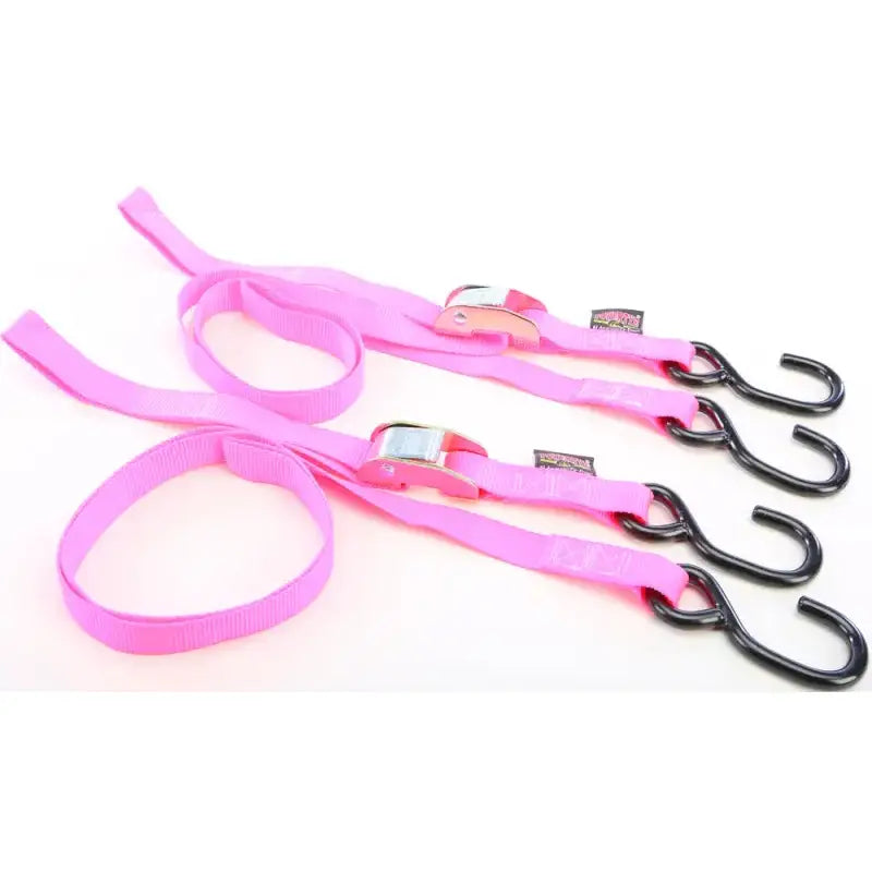 22267 Powertye Tie-Down Cam S-Hook 1"X5.5' Pink Pair 