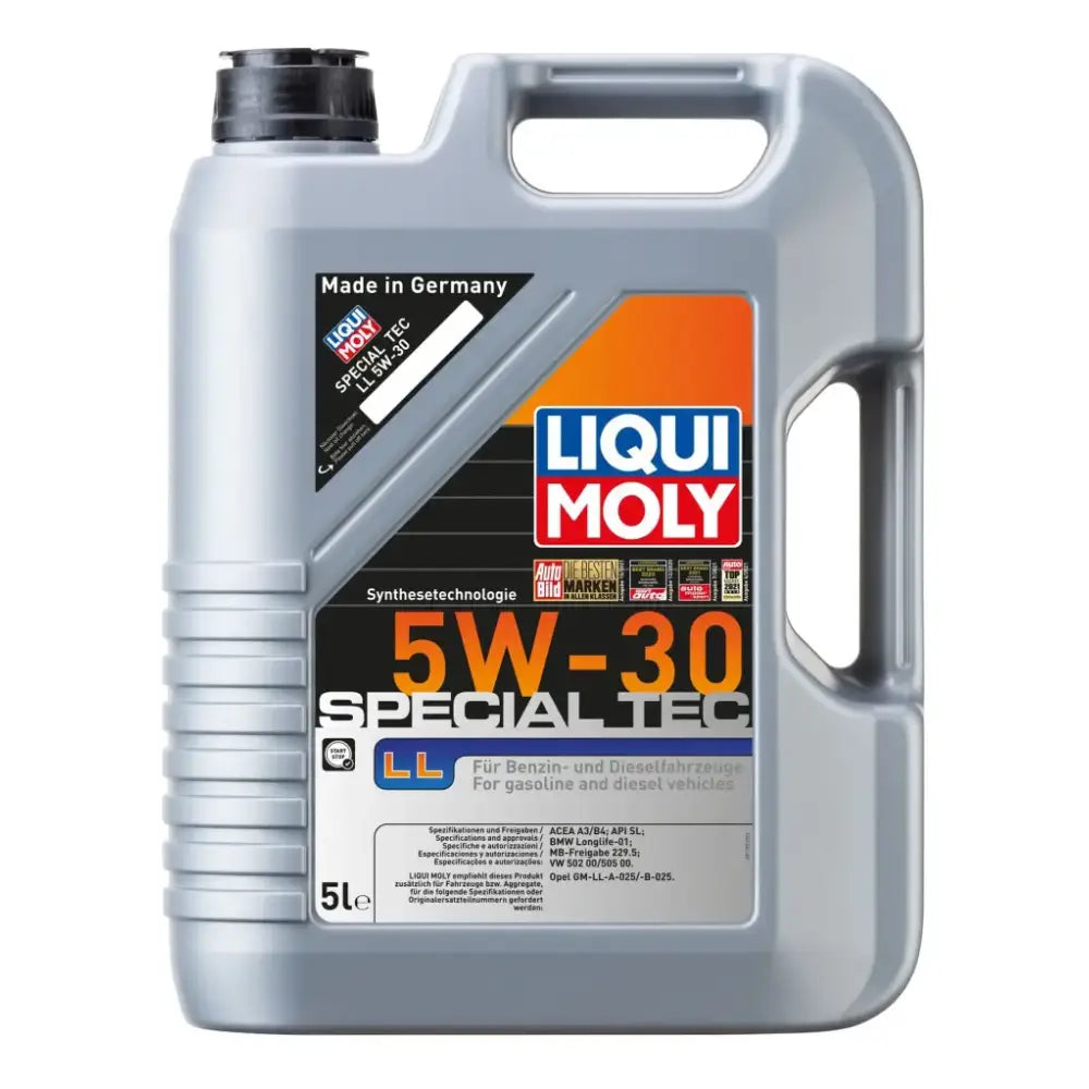Liqui Moly Special Tec LL 5W-30 motor oil in a 5-liter container.