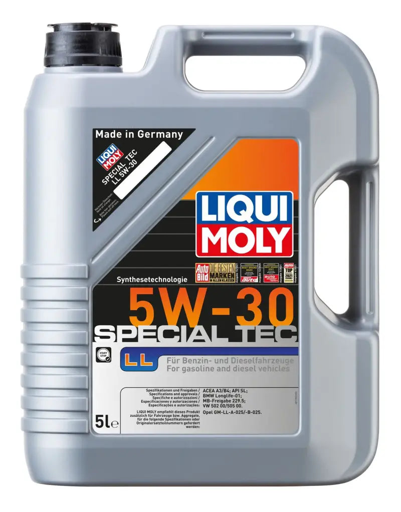Liqui Moly Special Tec LL 5W-30 motor oil in a 5-liter container.