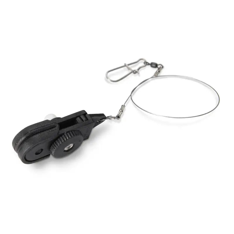 Black fishing line cutter with wire loop for Cannon Quick Release system