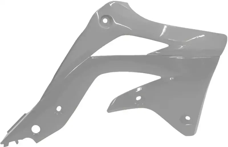 Gray plastic motorcycle fairing for radiator shrouds with easy installation, exact OEM fit
