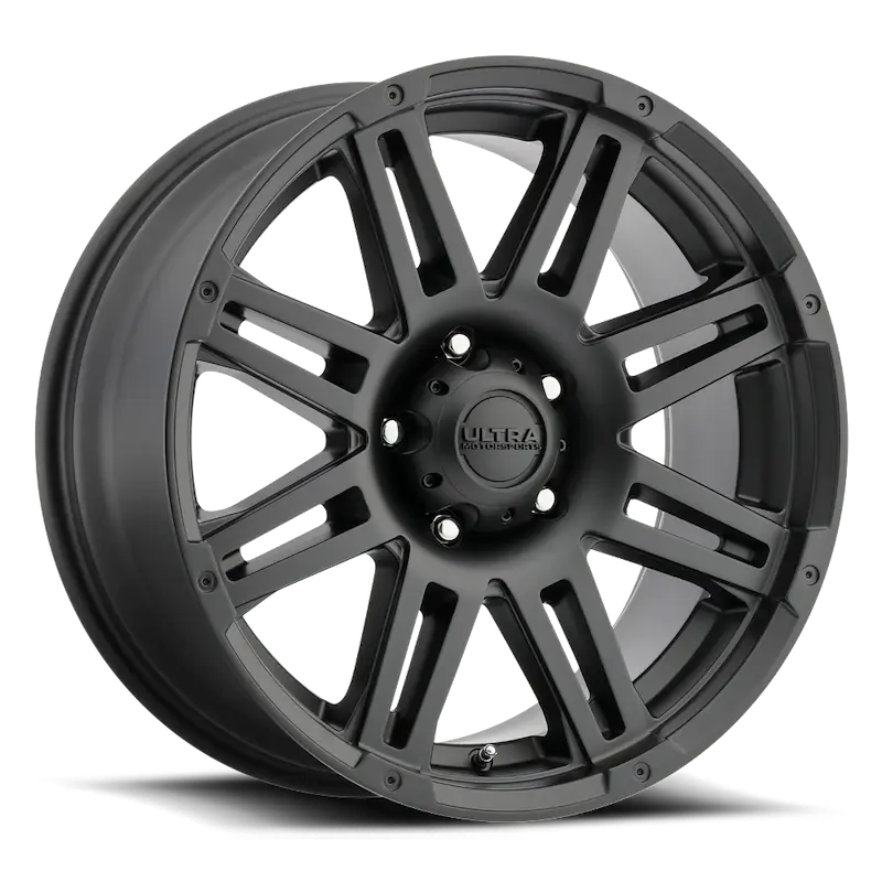 Matte black alloy wheel with 5-150 bolt pattern for 226-8950SB+25 Ultra 226