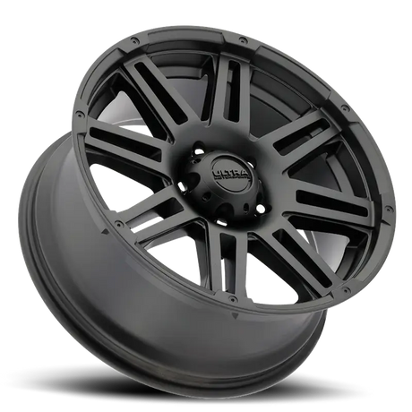Black alloy wheel showing bolt pattern for 226-8950SB+25 Ultra 226 18 X9