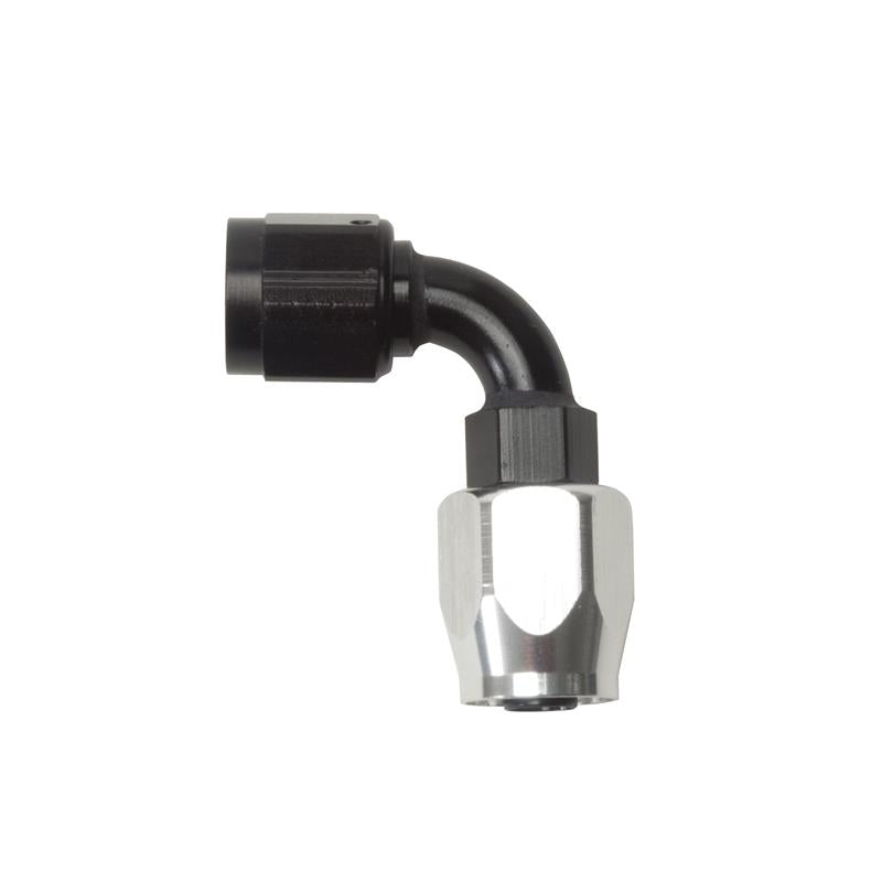 Russell 610173 Russell Performance -8 AN Black/Silver 90 Degree Full Flow Hose End - 610173