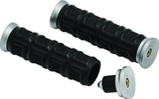 Kuryakyn 6676 Kuryakyn Dillinger Grips 1in Silver - 6676