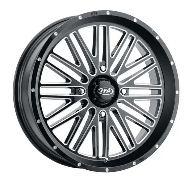 ITP Momentum Wheel Blk/Mac 22x6.5 4/156 4+2.5 (+10mm) for Powersports