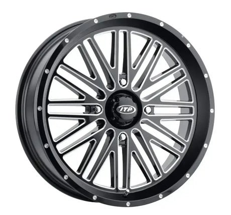 ITP Momentum Wheel Blk/Mac 22x6.5 4/137 4+2.5 (+10mm) for Powersports