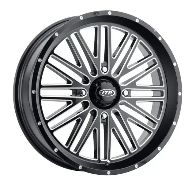 ITP Momentum Wheel Blk/Mac 22x6.5 4/137 4+2.5 (+10mm) for Powersports