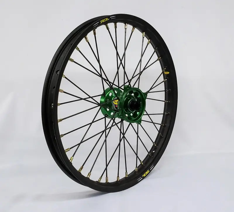 23-2605224 Pro-Wheel Wheel Front 1.60X21 Green Hub Blk Rim/Blk Spoke/Gld Nipple - RV and Auto Parts