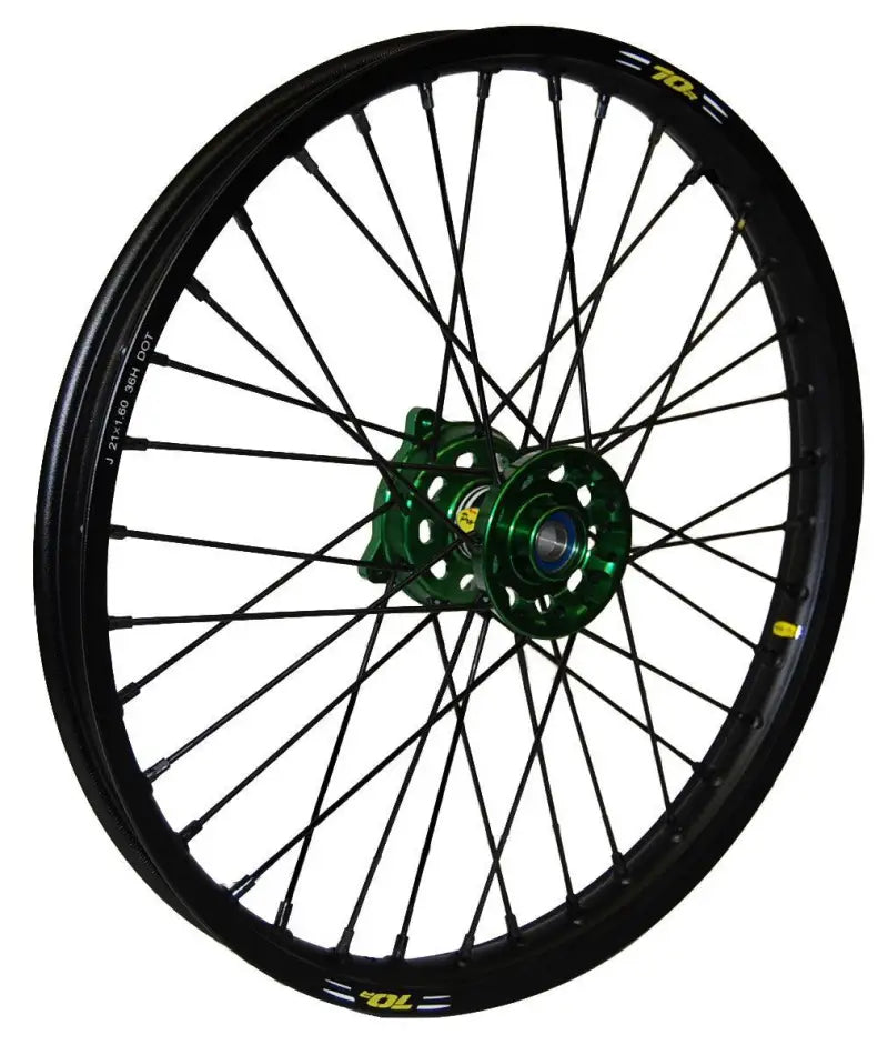 23-2905222 Pro-Wheel Wheel Front 1.60X21 Green Hub Blk Rim/Blk Spoke/Blk Nipple - RV and Auto Parts