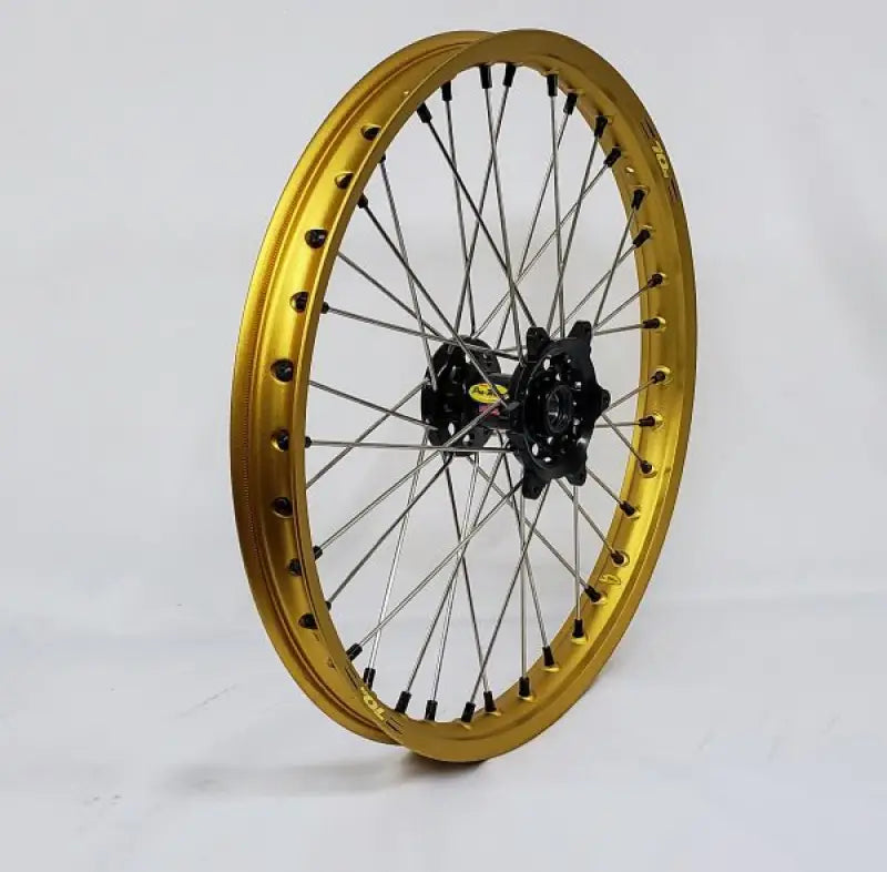 23-4508124 Pro-Wheel Wheel Front 1.60X21 Yellow Hub Sil Rim/Blk Spoke/Gld Nipple - Wheels