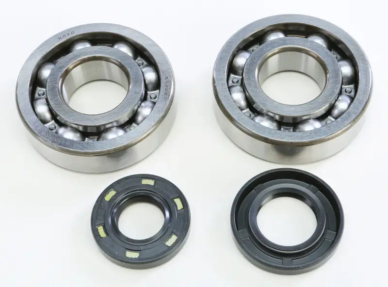 Two ball bearings and oil seals in the CBS43087 crankshaft bearing seal kit for Kaw