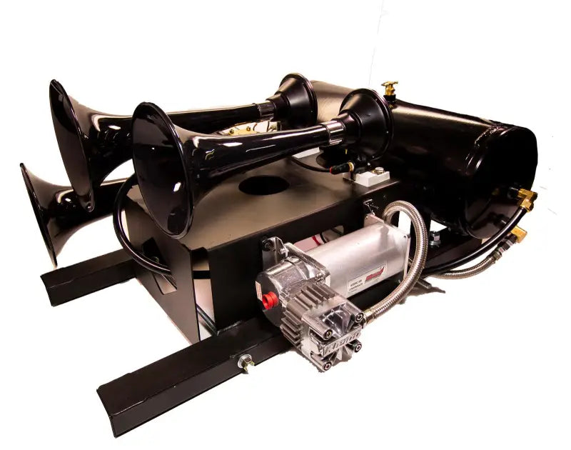 230 Kleinn Auto Triple Train Horn for cars and trucks, featuring three powerful horns, durable construction, compressor, and easy installation.