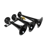 230 Kleinn Auto Triple Train Horn with three powerful black horns for authentic train sound and sturdy construction.