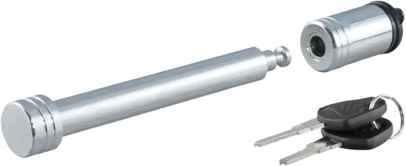 23025 Curt 5/8 Inch Hitch Lock 3 Inch Receiver Barbell Chrome - RV and Auto Parts