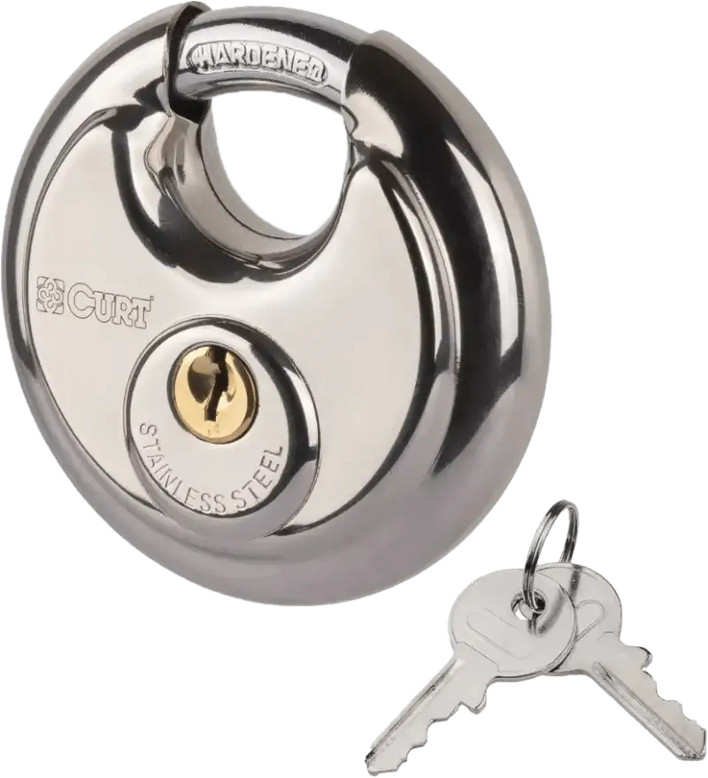 23084 Curt Round Steel Padlock - RV and Auto Parts