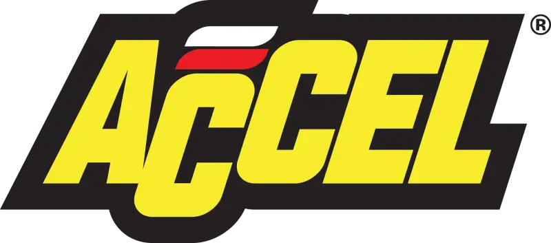 Yellow Accel logo on 23110 Accel Ignition Wire Set with Suppression Core