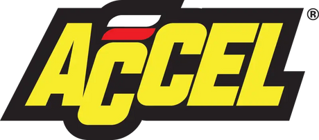 Yellow Accel logo on 23110 Accel Ignition Wire Set with Suppression Core