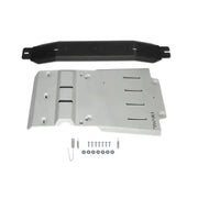 Automotive skid plates and hardware for Rival Aluminum Rear Skid Plate vehicle upgrade