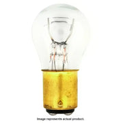 Clear glass light bulb with brass base from 2357.TP Sylvania for long-lasting vehicle’s lighting