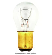 Clear glass light bulb with brass base from 2357.TP Sylvania for long-lasting vehicle’s lighting