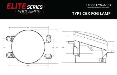 Diode Dynamics Elite Series Type CGX Fog Lamps - Yellow (Pair) - DD5143P