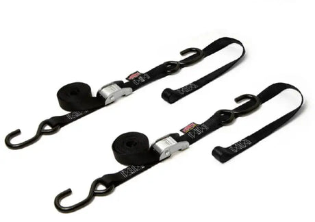 23622 Powertye Tie-Down Cam S-Hook Soft-Tye 1"X6' Black/Black Pair 