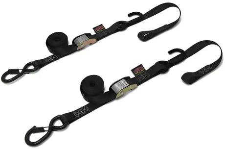 POWERTYE Tie Down Cam Sec Hook Soft Tye 1"X6' Black/Black Pair