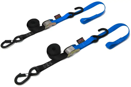 23623-S Powertye Tie-Down Cam Sec Hook Soft-Tye 1"X6' Black/Blue Pair 