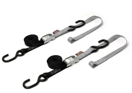 23624 BK/CHRM Powertye Tie-Down Cam S-Hook Soft-Tye 1"X6' Black/Silver Pair 