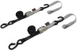 23624-S LOGO Powertye Tie-Down Cam Sec Hook Soft-Tye 1’X6’ Black/Silver Pair - Straps/Tie-Downs