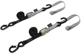 23624-S LOGO Powertye Tie-Down Cam Sec Hook Soft-Tye 1’X6’ Black/Silver Pair - Straps/Tie-Downs