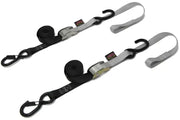 23624-S LOGO Powertye Tie-Down Cam Sec Hook Soft-Tye 1’X6’ Black/Silver Pair - Straps/Tie-Downs