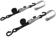 23624-S Powertye Tie-Down Cam Sec Hook Soft-Tye 1"X6' Black/Silver Pair 