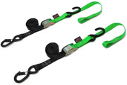 23625-S Powertye Tie-Down Cam Sec Hook Soft-Tye 1"X6' Black/Green Pair 
