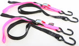 23627 Powertye Tie-Down Cam S-Hook Soft-Tye 1"X6' Black/Pink Pair 