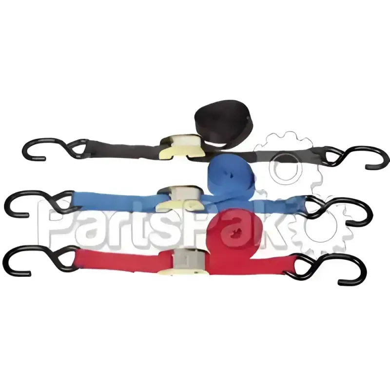 23628 LOGO Powertye Tie-Down Cam S-Hook Soft-Tye 1 InchX6’ Black/Yellow Pair - Straps/Tie-Downs