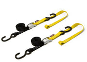 23628 Powertye Tie-Down Cam S-Hook Soft-Tye 1"X6' Black/Yellow Pair 