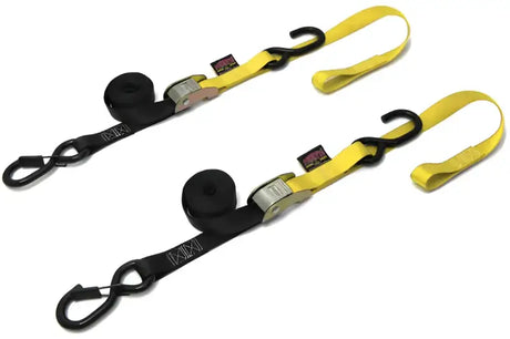 23628-S Powertye Tie-Down Cam Sec Hook Soft-Tye 1"X6' Black/Yellow Pair 