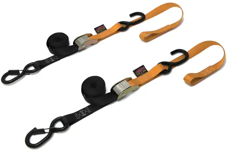 23629-S Powertye Tie-Down Cam Sec Hook Soft-Tye 1"X6' Black/Orange Pair 