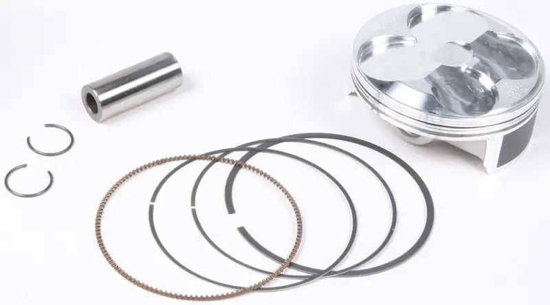 Motorcycle piston kit with rings, pin, and circlips for forged replica pistons Kawasaki