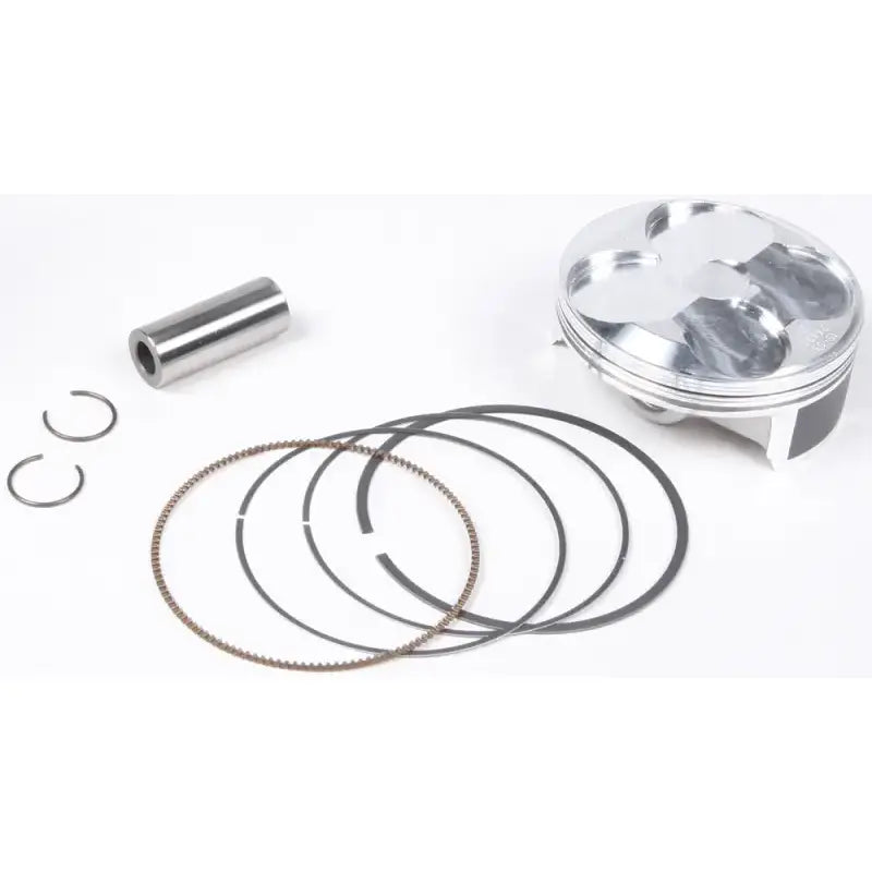 Motorcycle piston kit with rings, pin, and circlips for forged replica pistons Kawasaki