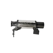 Metallic MBRP Silencer Race Stnls with black end caps and mounting bracket